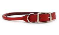 red rolled leather collar image